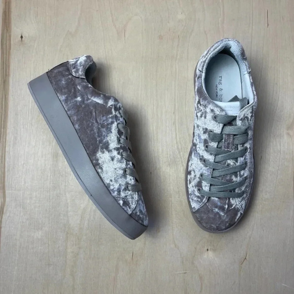 Rag & Bone | RB1 Low Top Sneakers | Dove Velvet Size 8 - Picture 6 of 17